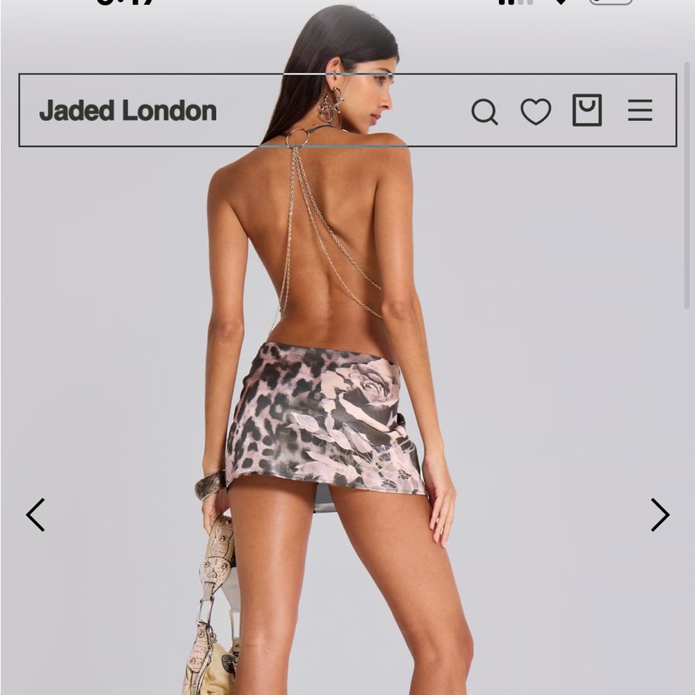 NWT Jaded London Lucia Pink Leopard Mini Backless Dress